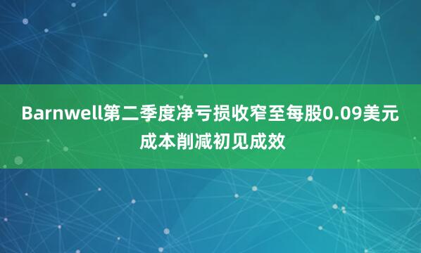 Barnwell第二季度净亏损收窄至每股0.09美元 成本削减初见成效