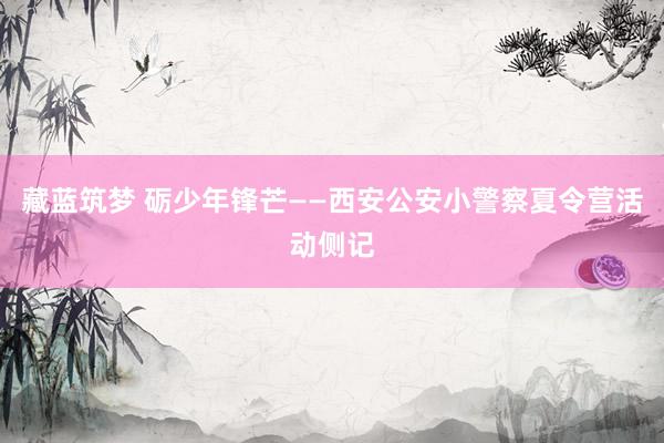 藏蓝筑梦 砺少年锋芒——西安公安小警察夏令营活动侧记
