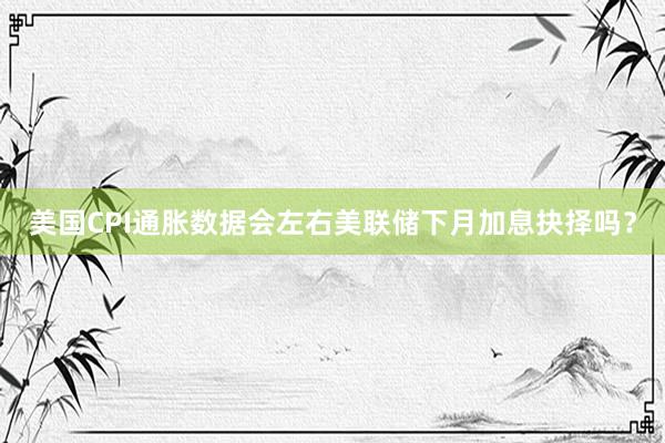 美国CPI通胀数据会左右美联储下月加息抉择吗？
