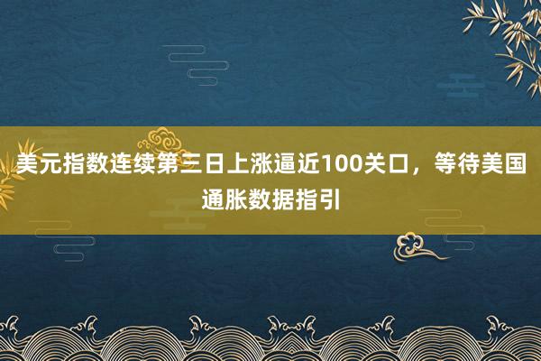 美元指数连续第三日上涨逼近100关口，等待美国通胀数据指引