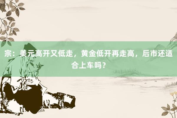 宗：美元高开又低走，黄金低开再走高，后市还适合上车吗？