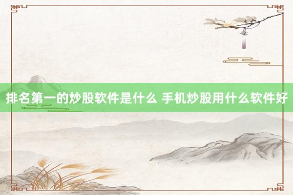 排名第一的炒股软件是什么 手机炒股用什么软件好