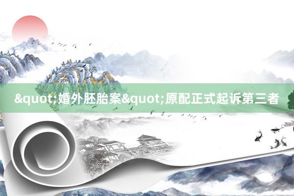 "婚外胚胎案"原配正式起诉第三者