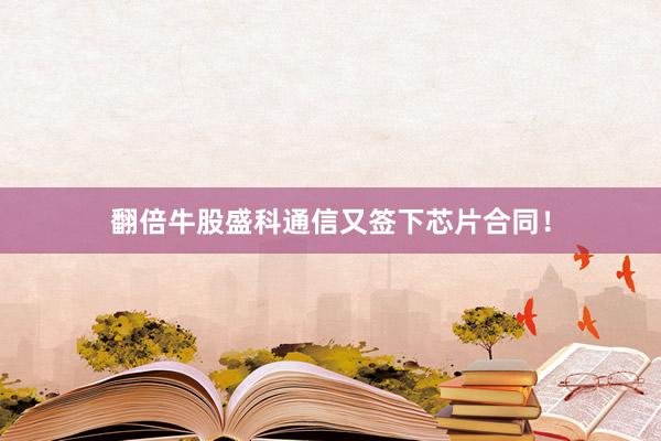 翻倍牛股盛科通信又签下芯片合同！