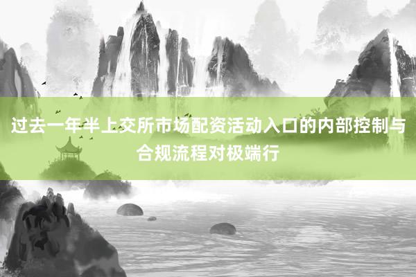 过去一年半上交所市场配资活动入口的内部控制与合规流程对极端行