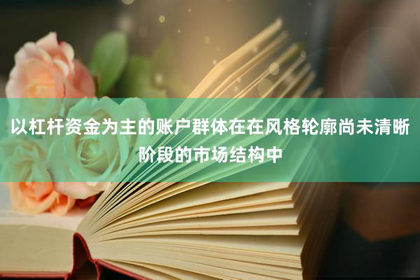 以杠杆资金为主的账户群体在在风格轮廓尚未清晰阶段的市场结构中