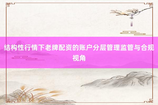 结构性行情下老牌配资的账户分层管理监管与合规视角