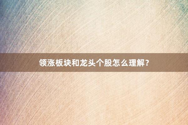 领涨板块和龙头个股怎么理解？