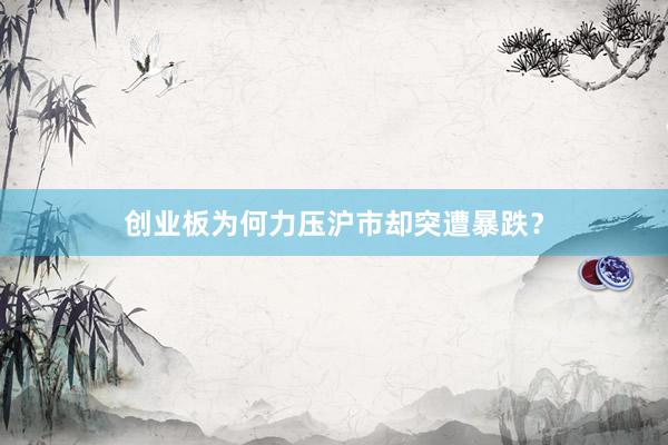 创业板为何力压沪市却突遭暴跌？