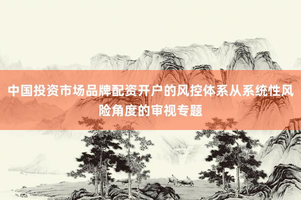 中国投资市场品牌配资开户的风控体系从系统性风险角度的审视专题