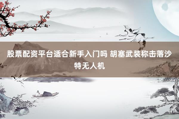 股票配资平台适合新手入门吗 胡塞武装称击落沙特无人机