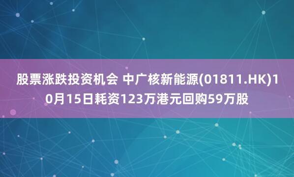股票涨跌投资机会 中广核新能源(01811.HK)10月15日耗资123万港元回购59万股