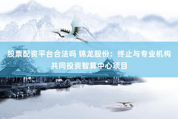 股票配资平台合法吗 锦龙股份：终止与专业机构共同投资智算中心项目