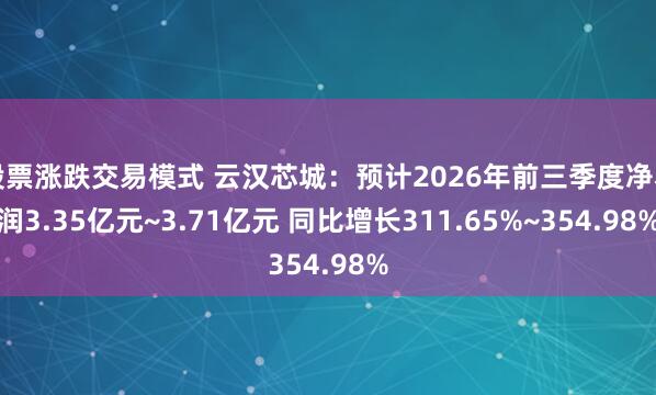 股票涨跌交易模式 云汉芯城：预计2026年前三季度净利润3.35亿元~3.71亿元 同比增长311.65%~354.98%